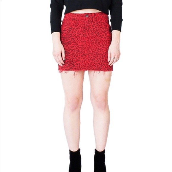 Current Elliott Leopard Denim Mini skirt NWT 28 - Picture 6 of 8